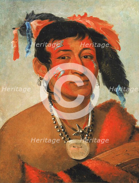 Sha-wá-no, The South, a Noted Warrior, 1831. Creator: George Catlin.