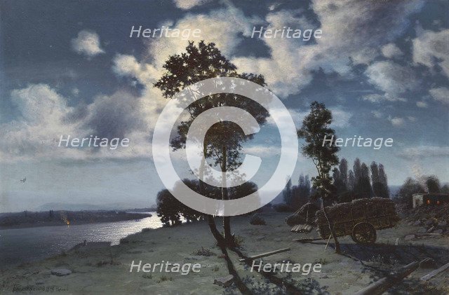 Moonlit river bank, 1896.