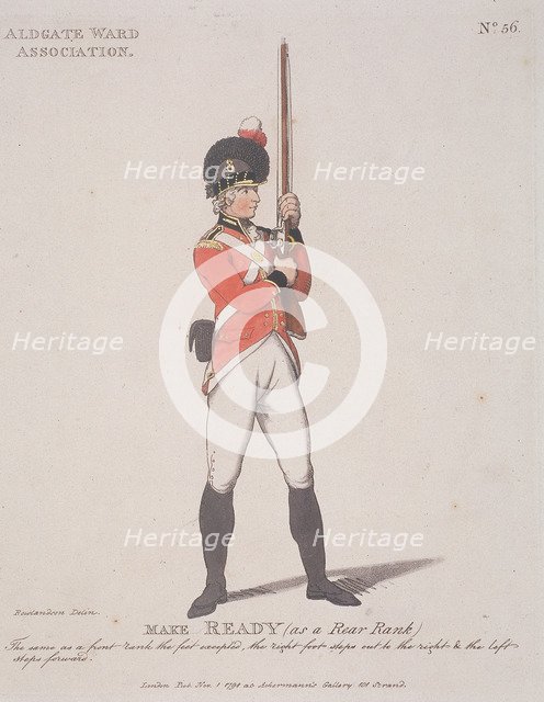 Member of the Aldgate Ward Association holding a rifle, 1798. Artist: Anon