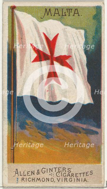 Malta, from Flags of All Nations, Series 2 (N10) for Allen & Ginter Cigarettes Brands, 1890. Creator: Allen & Ginter.