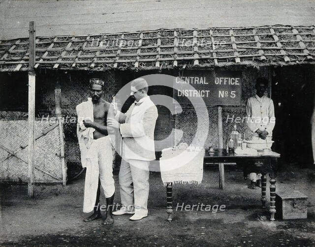 Bombay plague epidemic, 1896-1897: inoculation against plague, 1896/1897. Creator: Clifton & Co.