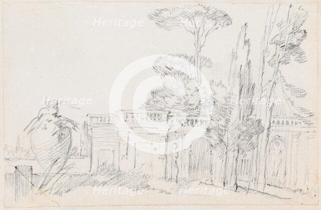 Gardens of an Italian Villa, 1744/1750. Creator: Joseph-Marie Vien the Elder.