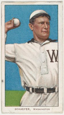Schaefer, Washington, American League, from the White Border series (T206) for the Amer..., 1909-11. Creator: American Tobacco Company.