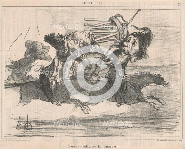 Maniére d'entrainer les cosaques, 19th century. Creator: Honore Daumier.
