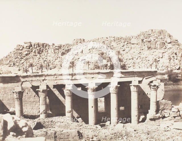 Ile de Fileh (Philæ), Colonnade Occidentale - Ruines Vues du Point L, 1851-52, printed 1853-54. Creator: Félix Teynard.