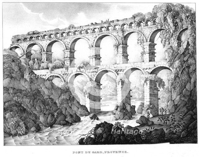 Pont du Gard, Nimes, southern France, 19th century. Artist: Unknown