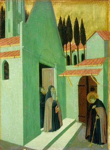 Saint Anthony Leaving His Monastery, c. 1430/1435. Creators: Sano di Pietro, Master of the Osservanza Triptych.