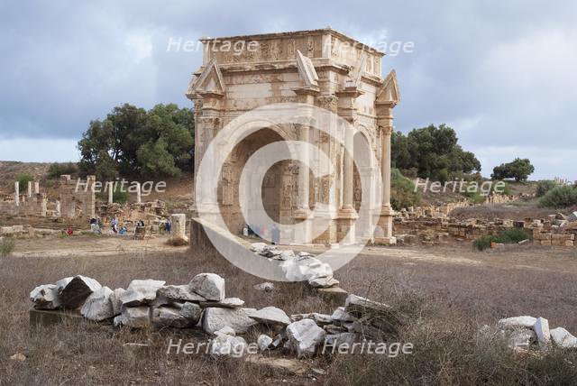 Libya, Leptis Magna, Arch of Septimius Severus, 2007. Creator: Ethel Davies.