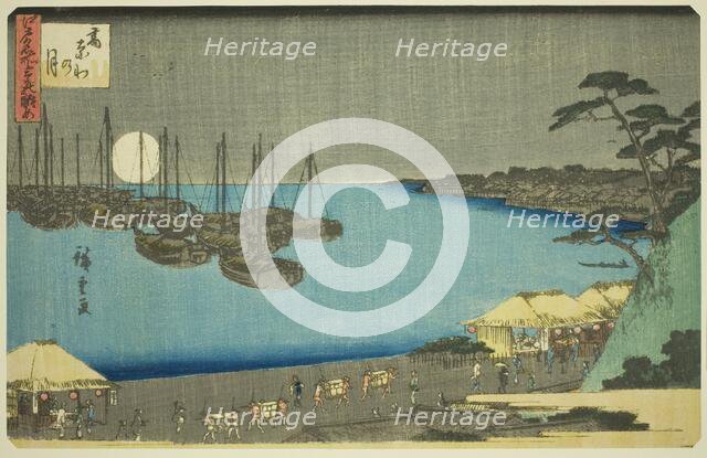 Moon at Takanawa (Takanawa no tsuki), from the series "Three Views of Famous Places...c. 1839/42. Creator: Ando Hiroshige.