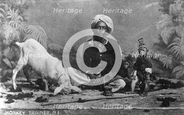 Monkey trainer, India, 20th century. Artist: Unknown