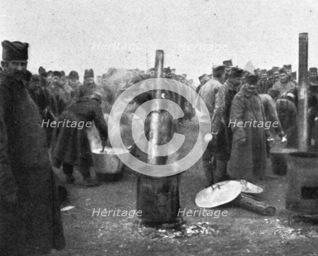 'Aux Camps Serbes (Soldats et refugies civils) de Salonique; les cuisines des detchements...', 1916. Creator: Hubert Jacques.