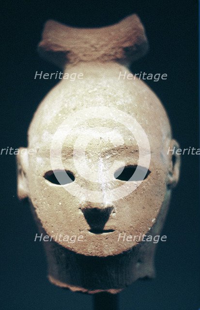 Head of a Haniwa tomb figure, Japanese, Kofun period, 6th century. Artist: Unknown
