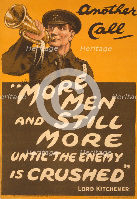 Recruitment Poster Another Call 'More men and still more until the enemy is crushed' - Lord Kitchen