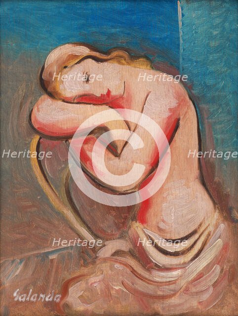 Seated Model, 1936-1937. Creator: Mikulas Galanda.