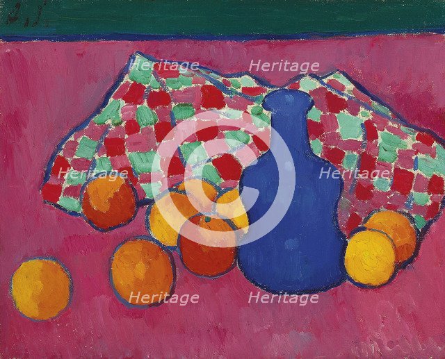 Blue Vase with Oranges, 1908. Artist: Javlensky, Alexei, von (1864-1941)