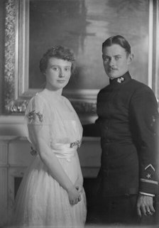 Mr. Miller and Miss Carnegie, portrait photograph, 1918 Dec. 11. Creator: Arnold Genthe.