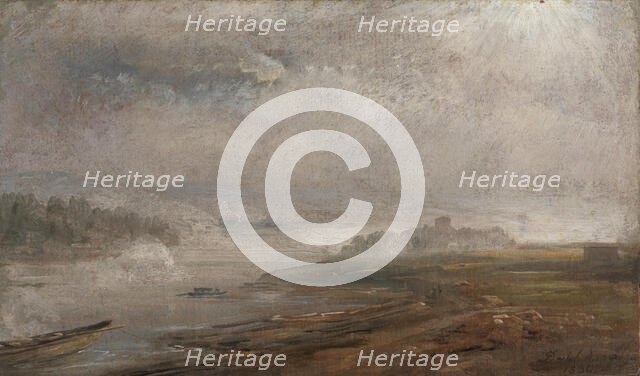 The Elbe on a foggy Morning, 1830. Creator: Johan Christian Dahl.