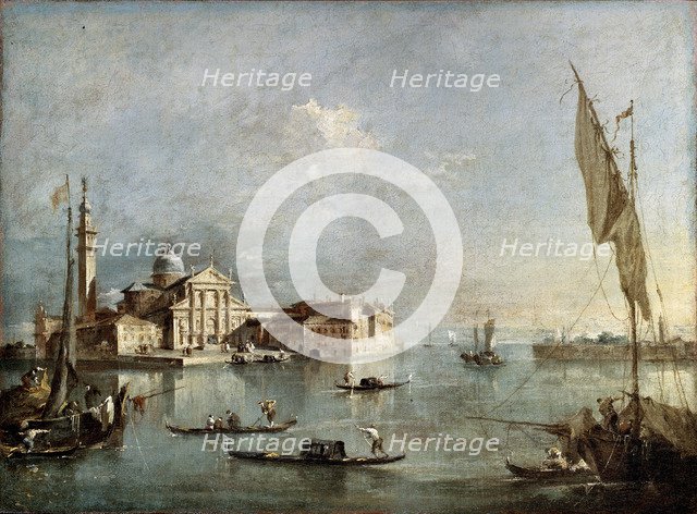 'View of the San Giorgio Maggiore Island', between 1765 and 1775.  Artist: Francesco Guardi