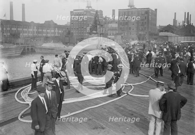 Testing fire engines, 1913. Creator: Bain News Service.