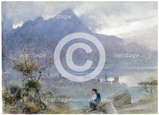 'Stansstad and the Pilatus, Switzerland', c1865-1932.                                 Artist: Albert Goodwin