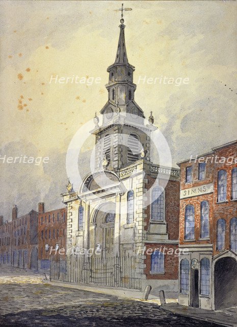 St George's Church, Borough High Street, Southwark, London, c1815.      Artist: William Pearson