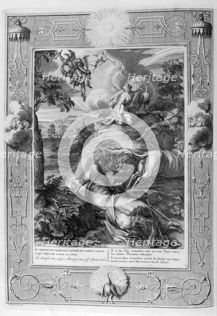 Io changed into a cow: Mercury cuts off Argus' head, 1733. Artist: Bernard Picart