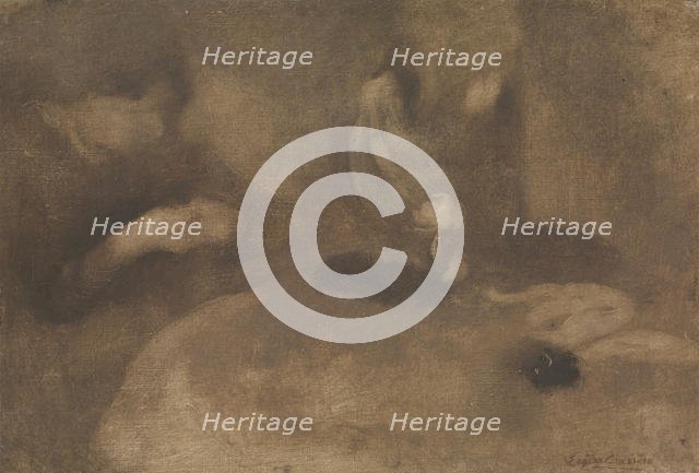 Women Sewing at a Table, ca. 1894-96. Creator: Eugene Carriere.