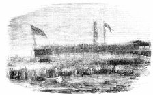 Launch of the Floating Battery "Thunderbolt" at Millwall, 1856.  Creator: Unknown.