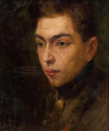 Head Study of a Young Man, around 1890. Creator: Ludovit Pitthordt.