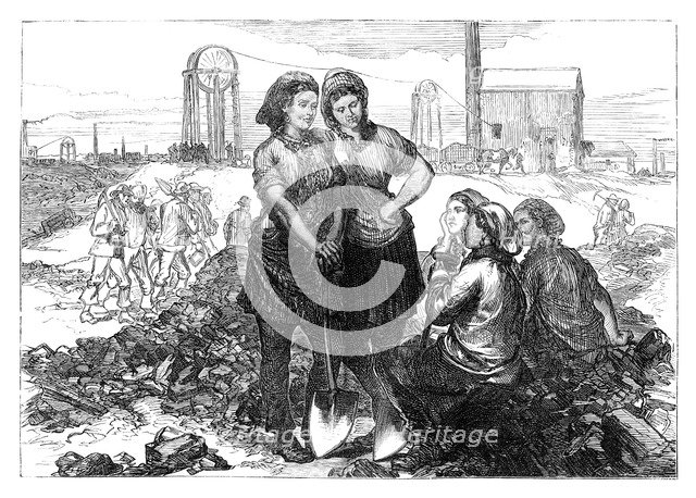 Work girls at the Wigan Collieries, late 19th century. Artist: Unknown