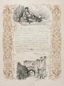 Jewess of Algiers and a Street in Algiers, 1838. Creator: Eugène Delacroix (French, 1798-1863).