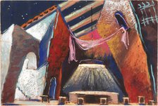 Stage design for the ballet Bolero by M. Ravel. Teatro San Carlo, Naples, 1945. Creator: Prampolini, Enrico (1894-1956)