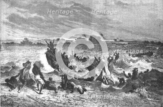 ''Ahmadou's Army crossing the Niger; Journey from the Senegal to the Niger', 1875. Creator: Unknown.