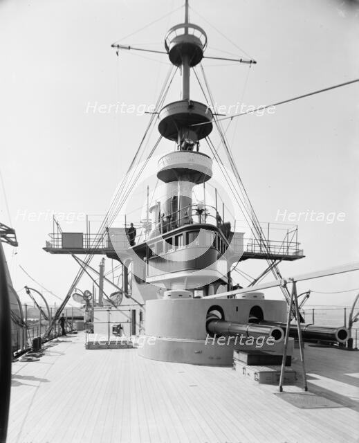 U.S.S. New York, forward turret and bridge, between 1893 and 1901. Creator: William H. Jackson.