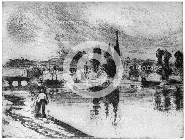 'Rouen, Cours la Reine', c1850-1900 (1924). Artist: Camille Pissarro