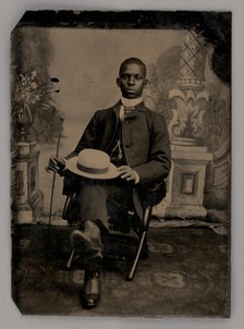 Untitled (Portait of a Seated Man Holding a Hat), 1875. Creator: Unknown.