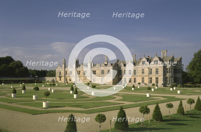 West front and parterre, Kirby Hall, Northamptonshire, 1998. Artist: N Corrie