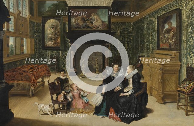 Interior, called "Rubens' salon". Creators: Frans Francken II, Cornelis de Vos.