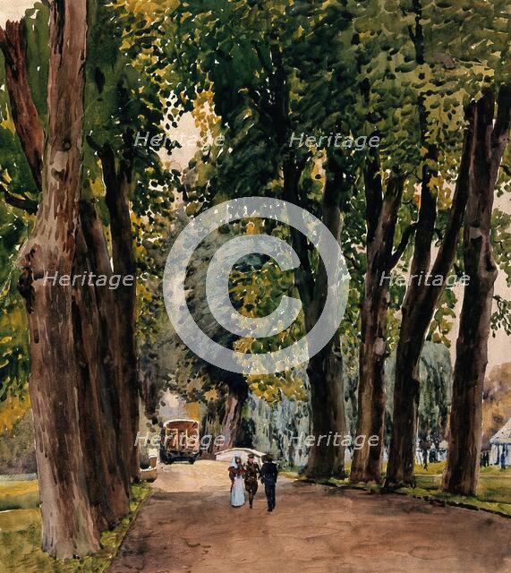 World War I: Trinity College Cambridge, the Lime Walk..1st Eastern General., c1910s. Creator: Walter Ernest Spradbery.