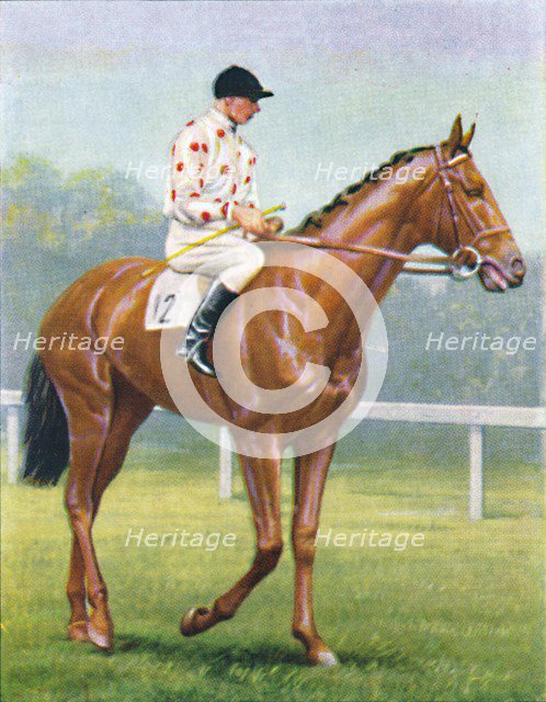 Flares, Jockey: R.A. Jones', 1939. Artist: Unknown.