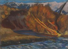 Autumn mood by the stream in the valley, 1933-1934. Creator: Zolo Palugyay.