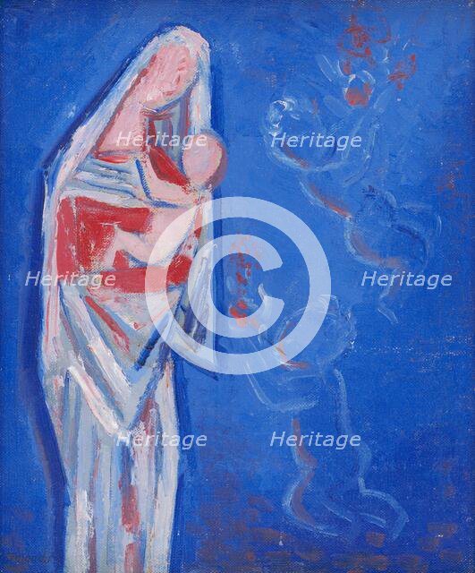 Standing Madonna with an Angel, 1937-1938. Creator: Mikulas Galanda.