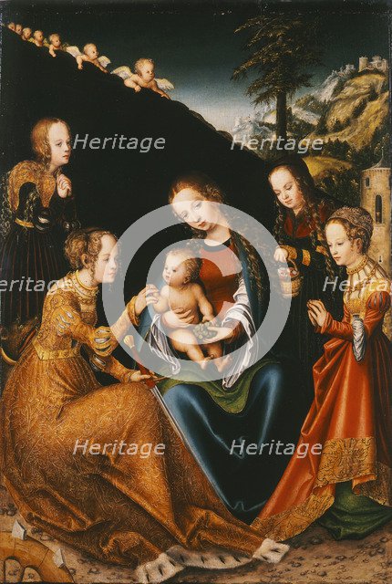 The Mystic Marriage of Saint Catherine of Alexandria with Saints Dorothy, Margaret and Barbara, ca 1