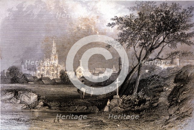 View of Milan, engraving, 1840.