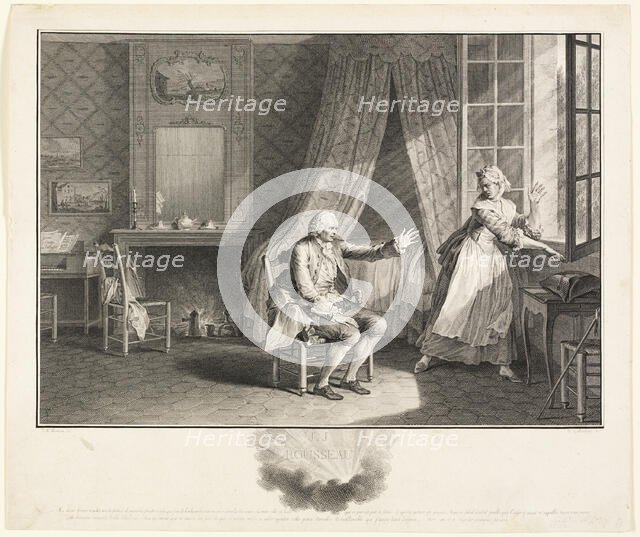 The Last Words of Jean Jacques Rousseau, 1775. Creator: Heinrich Guttenberg.
