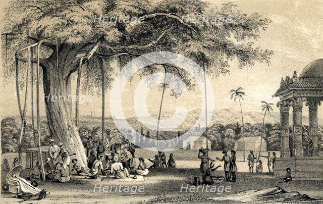 'Headman of the village holding his court', 1847. Artist: Unknown