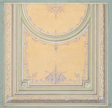 Design for the painted decoration of a ceiling, 1830-97. Creators: Jules-Edmond-Charles Lachaise, Eugène-Pierre Gourdet.