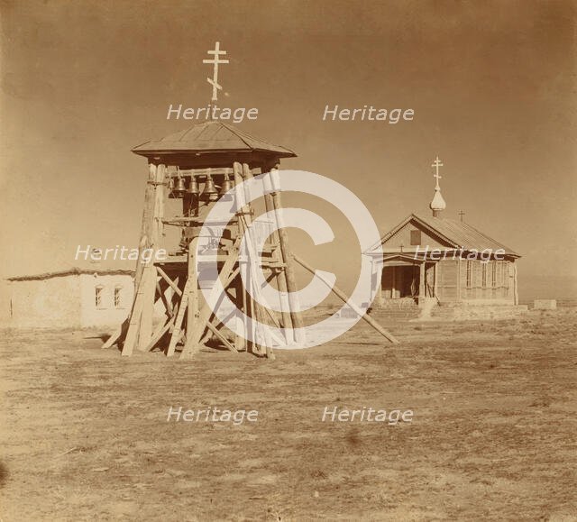 Church in Nikolsk settlement, Golodnaia Steppe, between 1905 and 1915. Creator: Sergey Mikhaylovich Prokudin-Gorsky.
