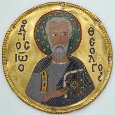 Medallion with Saint John the Evangelist from an Icon Frame, Byzantine, ca. 1100. Creator: Unknown.