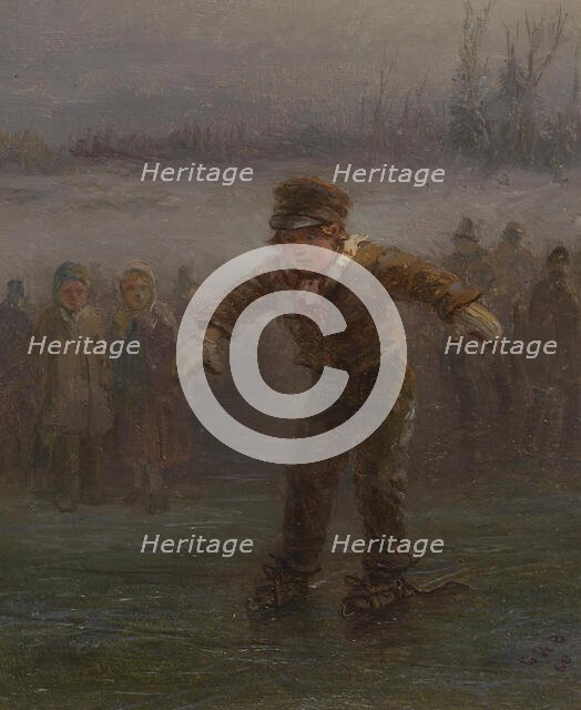 Boy Skating, 1860. Creator: George Henry Boughton.